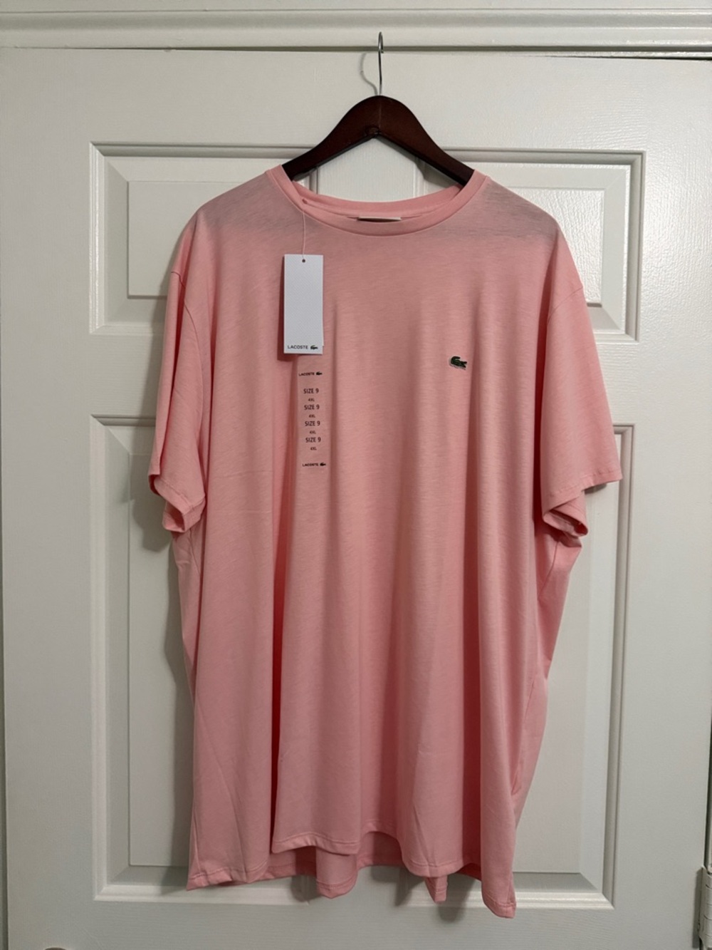 Lacoste Men's Light Pink Crew Neck Short Sleeve Tee